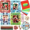 12 Sets Christmas Picture Frame Craft Kit for Kids Foam Photo Frames Self-Adhesive 200 Foam Stickers Picture Frame Crafts for DIY Winter Christmas Party Xmas Tree Ornaments
